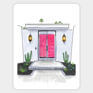 Hot Pink Palm Springs Door Sticker